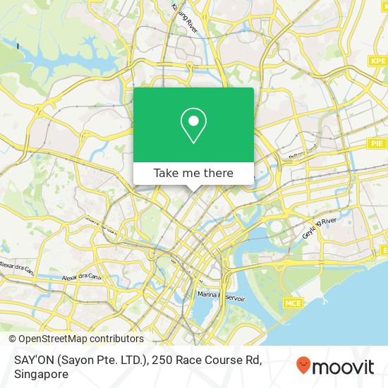 SAY'ON (Sayon Pte. LTD.), 250 Race Course Rd map