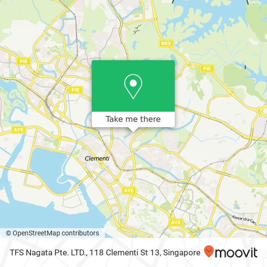 TFS Nagata Pte. LTD., 118 Clementi St 13地图