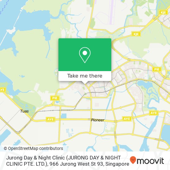 Jurong Day & Night Clinic (JURONG DAY & NIGHT CLINIC PTE. LTD.), 966 Jurong West St 93地图