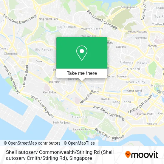 Shell autoserv Commonwealth / Stirling Rd map