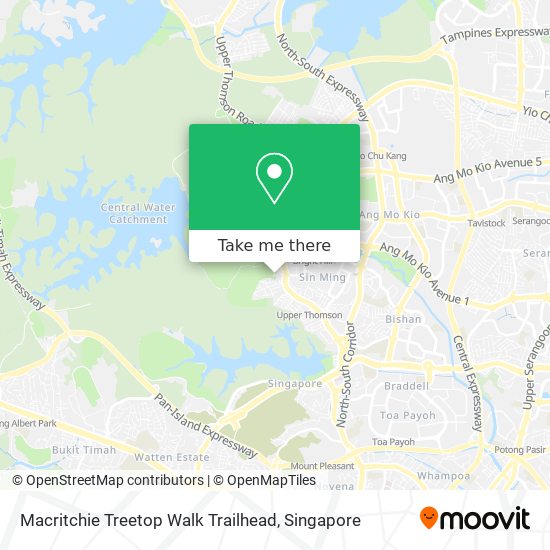 Macritchie Treetop Walk Trailhead map