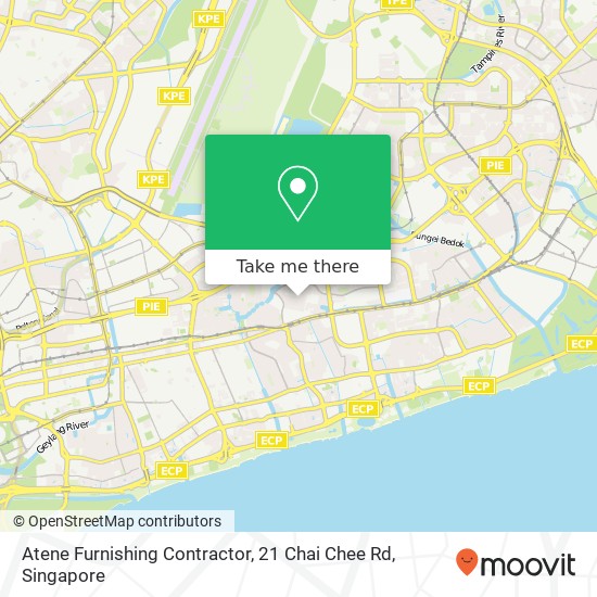 Atene Furnishing Contractor, 21 Chai Chee Rd地图