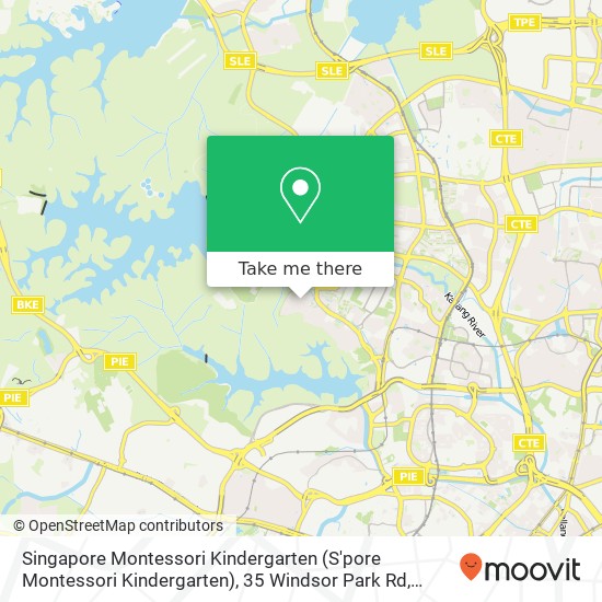 Singapore Montessori Kindergarten (S'pore Montessori Kindergarten), 35 Windsor Park Rd地图