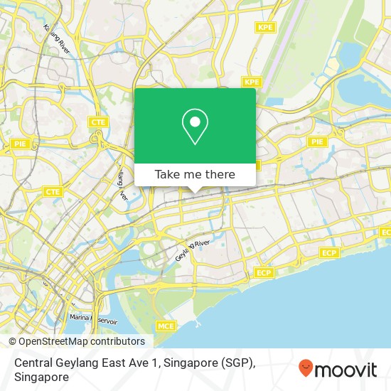 Central Geylang East Ave 1, Singapore (SGP) map