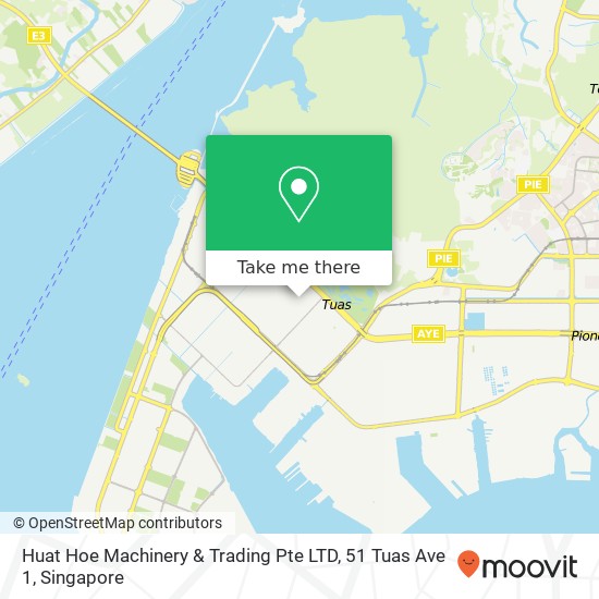 Huat Hoe Machinery & Trading Pte LTD, 51 Tuas Ave 1 map