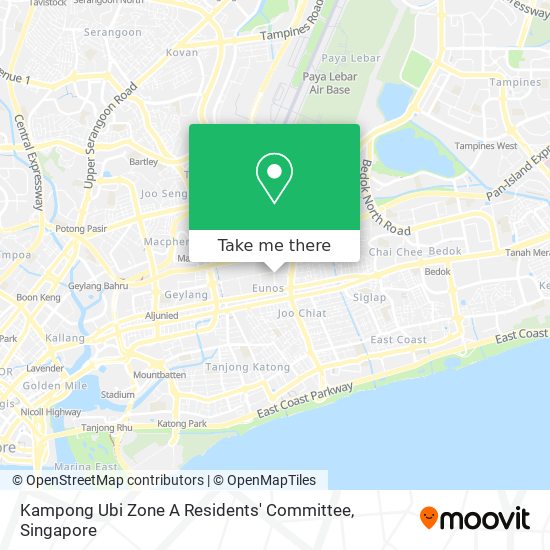Kampong Ubi Zone A Residents' Committee map