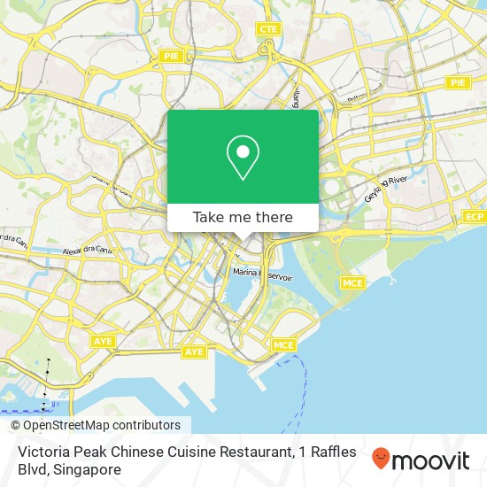 Victoria Peak Chinese Cuisine Restaurant, 1 Raffles Blvd地图
