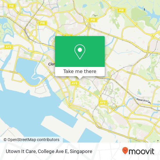Utown It Care, College Ave E map