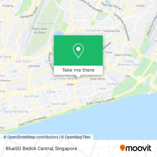 BlueSG Bedok Central map