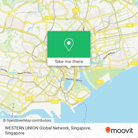 WESTERN UNION Global Network, Singapore map