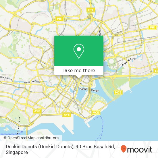 Dunkin Donuts (Dunkin' Donuts), 90 Bras Basah Rd地图