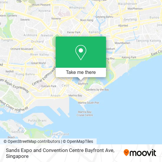 Sands Expo and Convention Centre Bayfront Ave map