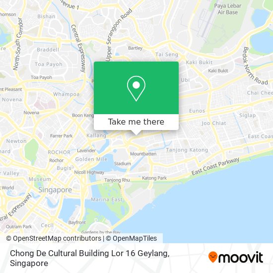 Chong De Cultural Building Lor 16 Geylang map