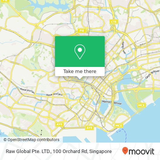 Raw Global Pte. LTD., 100 Orchard Rd map