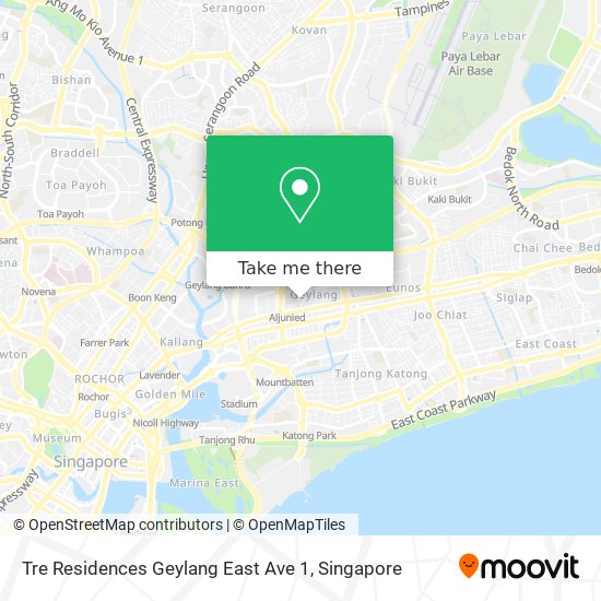 Tre Residences Geylang East Ave 1 map