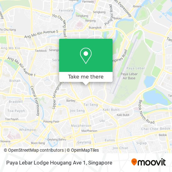 Paya Lebar Lodge Hougang Ave 1 map