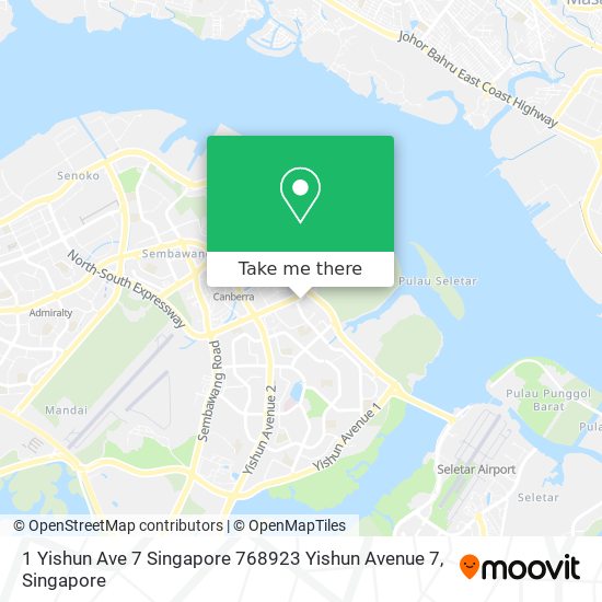 1 Yishun Ave 7 Singapore 768923 Yishun Avenue 7地图