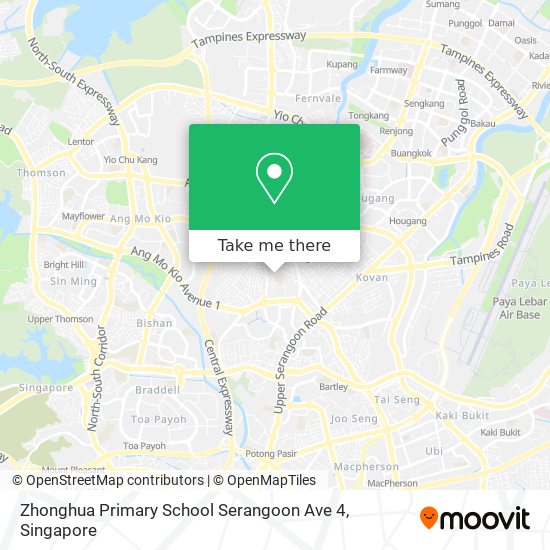 Zhonghua Primary School Serangoon Ave 4 map