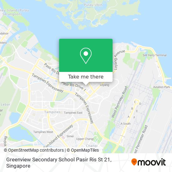 Greenview Secondary School Pasir Ris St 21 map