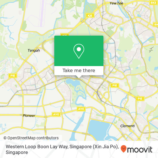 Western Loop Boon Lay Way, Singapore (Xin Jia Po) map