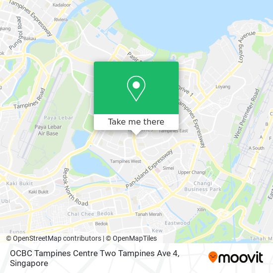 OCBC Tampines Centre Two Tampines Ave 4 map