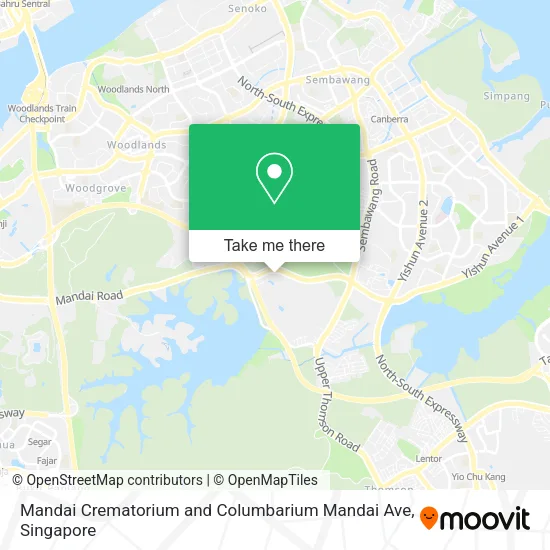 Mandai Crematorium and Columbarium Mandai Ave map