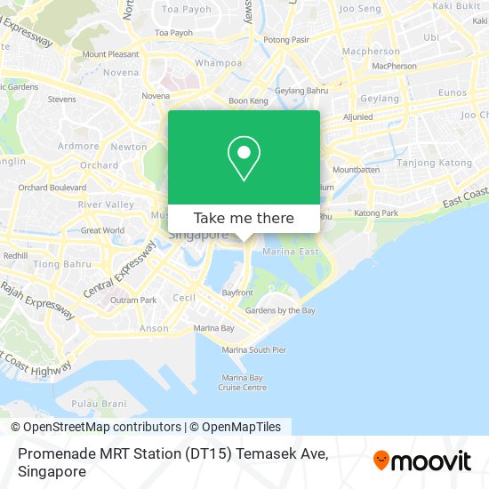 Promenade MRT Station (DT15) Temasek Ave map