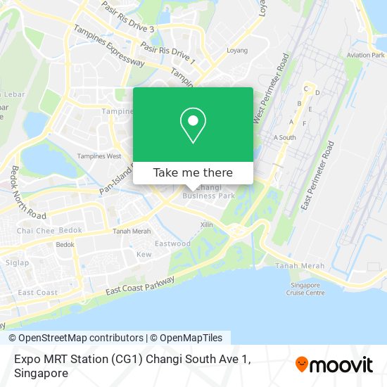 Expo MRT Station (CG1) Changi South Ave 1 map