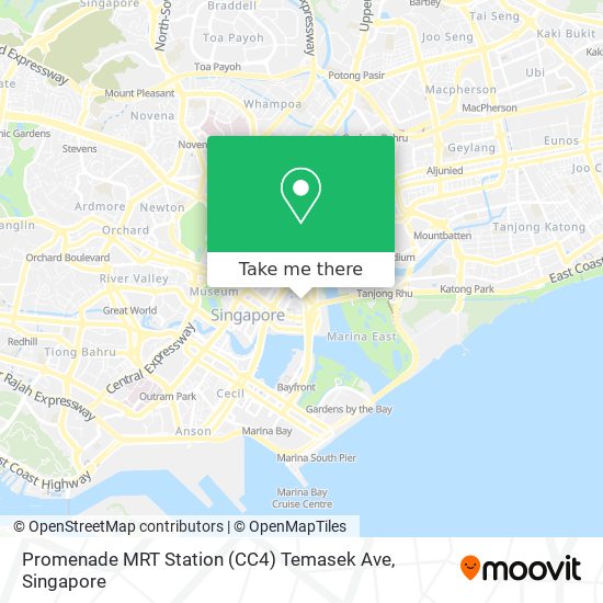 Promenade MRT Station (CC4) Temasek Ave地图