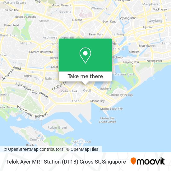 Telok Ayer MRT Station (DT18) Cross St map