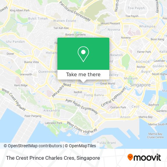 The Crest Prince Charles Cres map