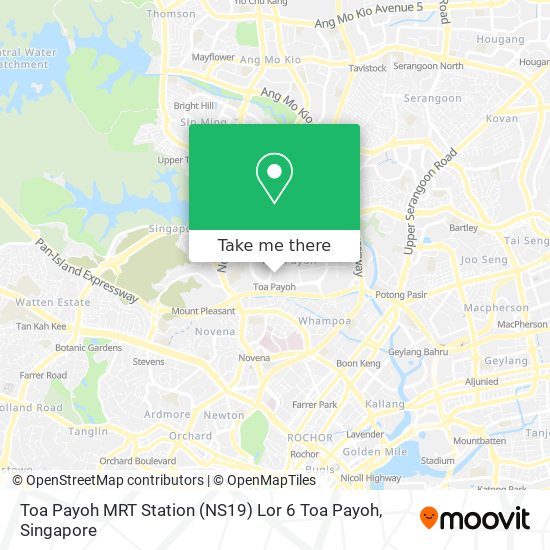 Toa Payoh MRT Station (NS19) Lor 6 Toa Payoh map