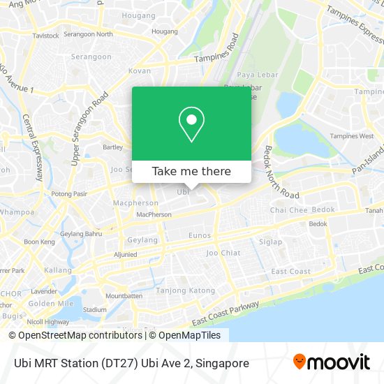 Ubi MRT Station (DT27) Ubi Ave 2 map