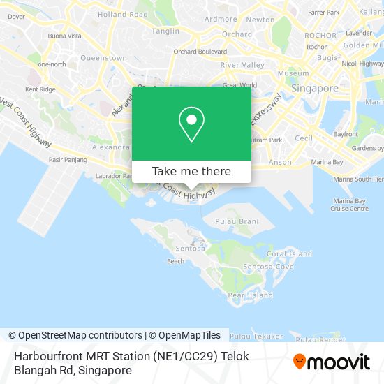 Harbourfront MRT Station (NE1 / CC29) Telok Blangah Rd地图