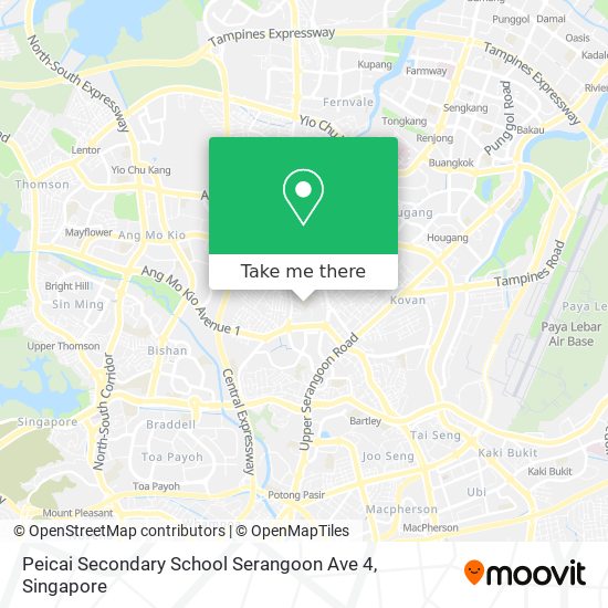 Peicai Secondary School Serangoon Ave 4 map