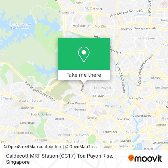 Caldecott MRT Station (CC17) Toa Payoh Rise map