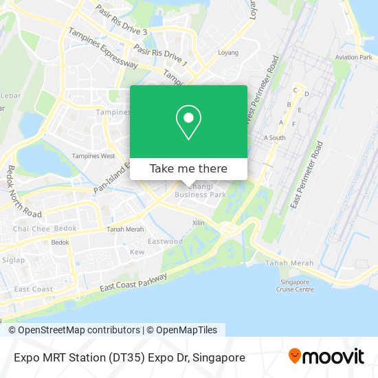 Expo MRT Station (DT35) Expo Dr map