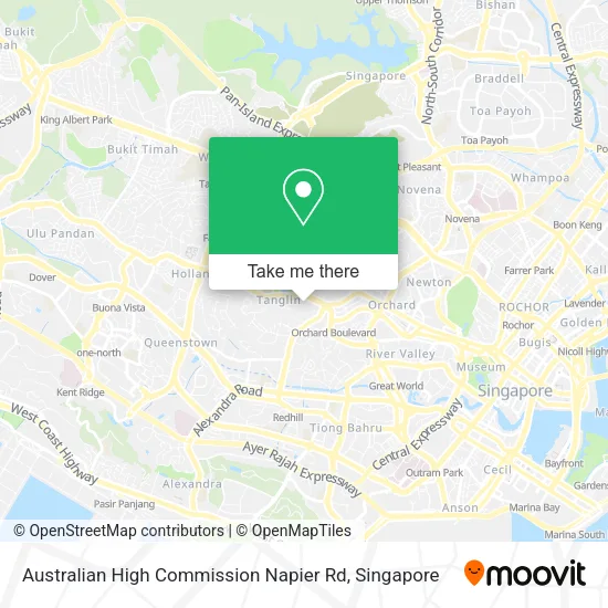 Australian High Commission Napier Rd map