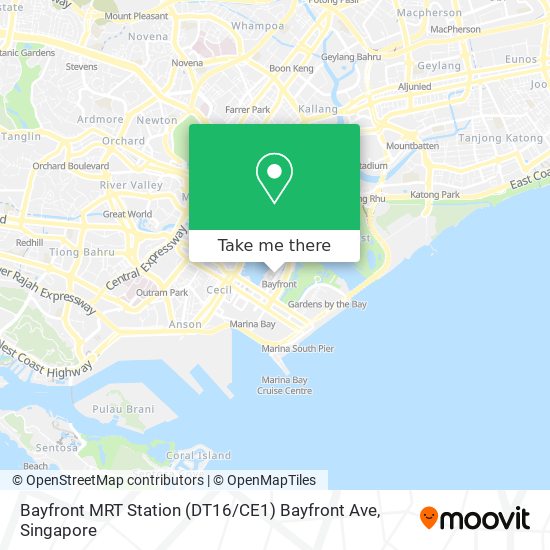 Bayfront MRT Station (DT16 / CE1) Bayfront Ave地图