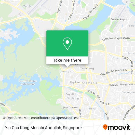 Yio Chu Kang Munshi Abdullah map