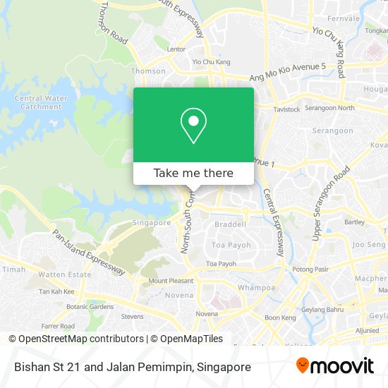 Bishan St 21 and Jalan Pemimpin map