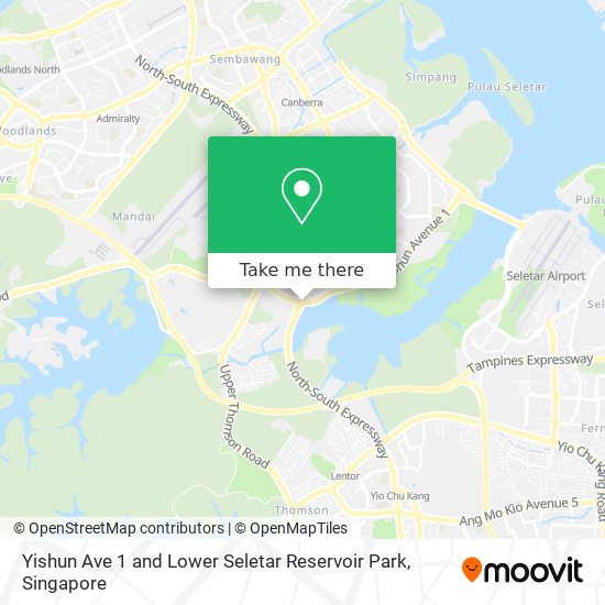 Yishun Ave 1 and Lower Seletar Reservoir Park地图