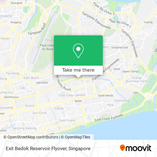 Exit Bedok Reservoir Flyover map