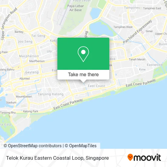 Telok Kurau Eastern Coastal Loop map