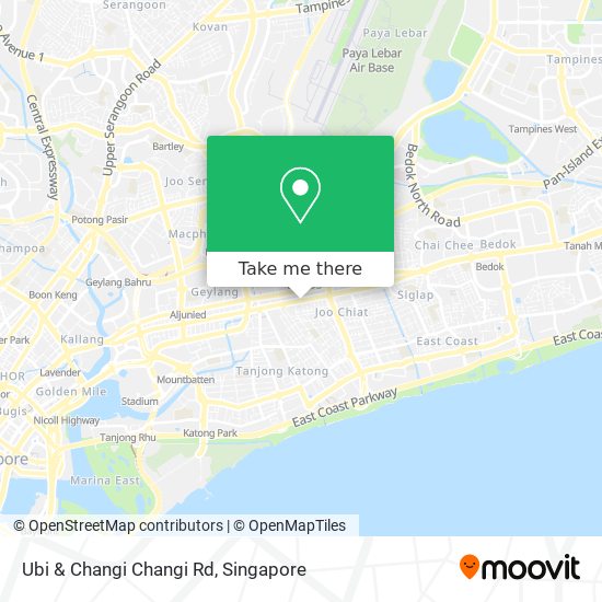 Ubi & Changi Changi Rd map