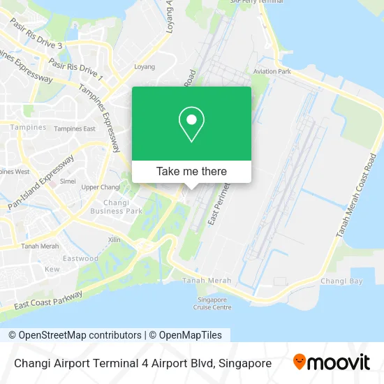 Changi Airport Terminal 4 Airport Blvd map