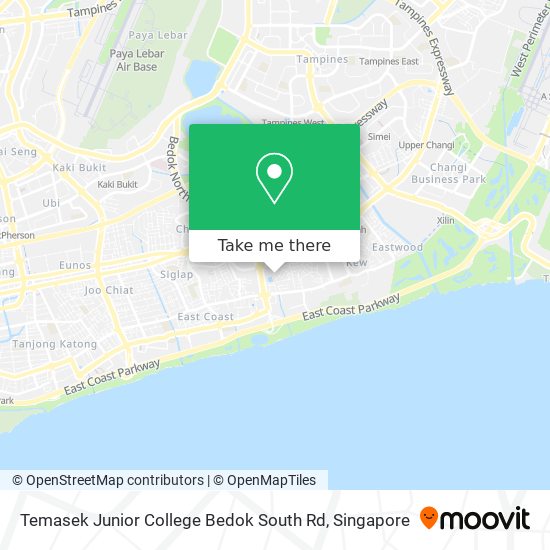 Temasek Junior College Bedok South Rd map