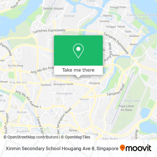 Xinmin Secondary School Hougang Ave 8 map