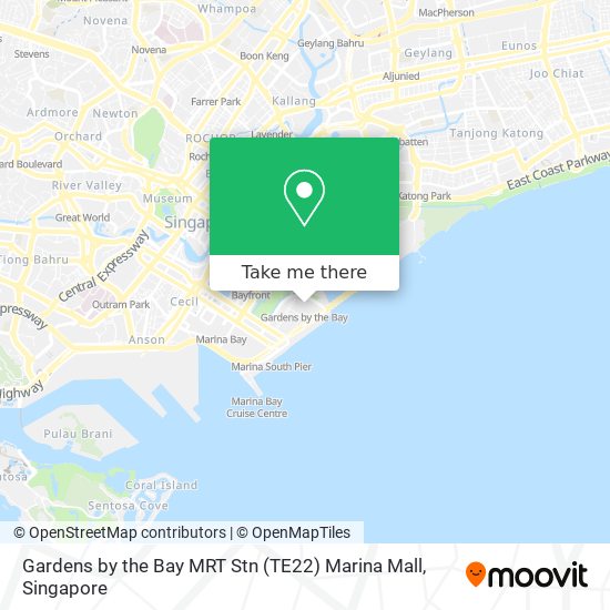 Gardens by the Bay MRT Stn (TE22) Marina Mall map