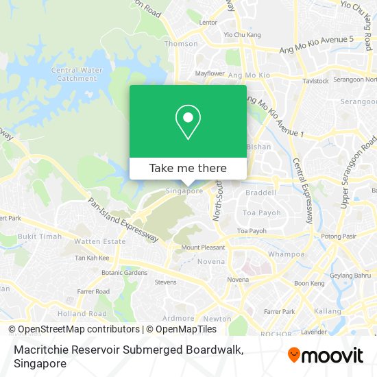 Macritchie Reservoir Submerged Boardwalk map